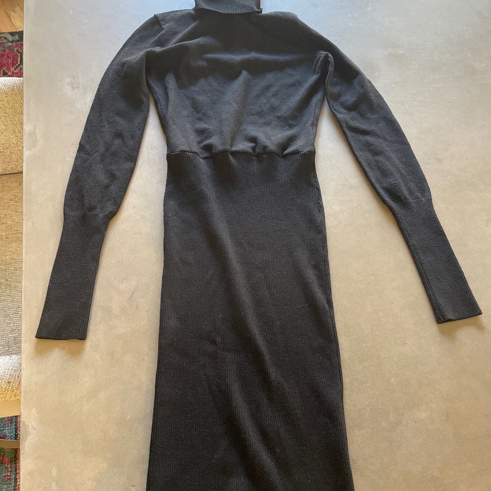 Black turtleneck sweater dress